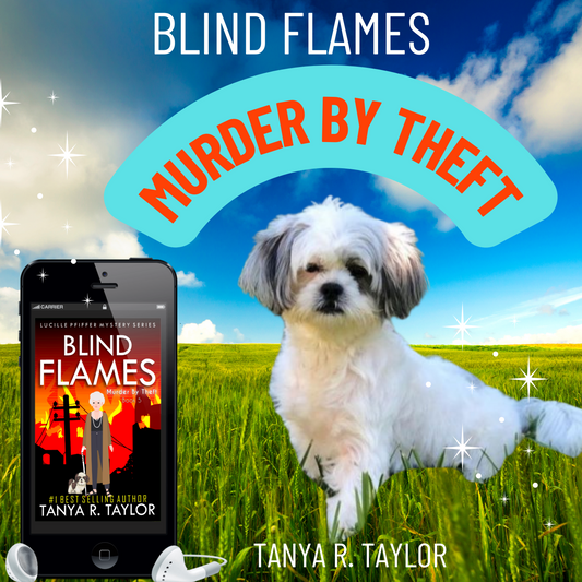 (AUDIOBOOK) BLIND FLAMES: MURDER BY THEFT (The Lucille Pfiffer Mystery Series) Book 5